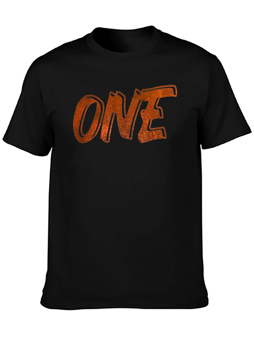 Distressed ONE Graphic Tee - Black Cotton Casual Shirt product image 6