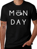 Monday Coffee T-Shirt - Mens Black Graphic Tee product image 1