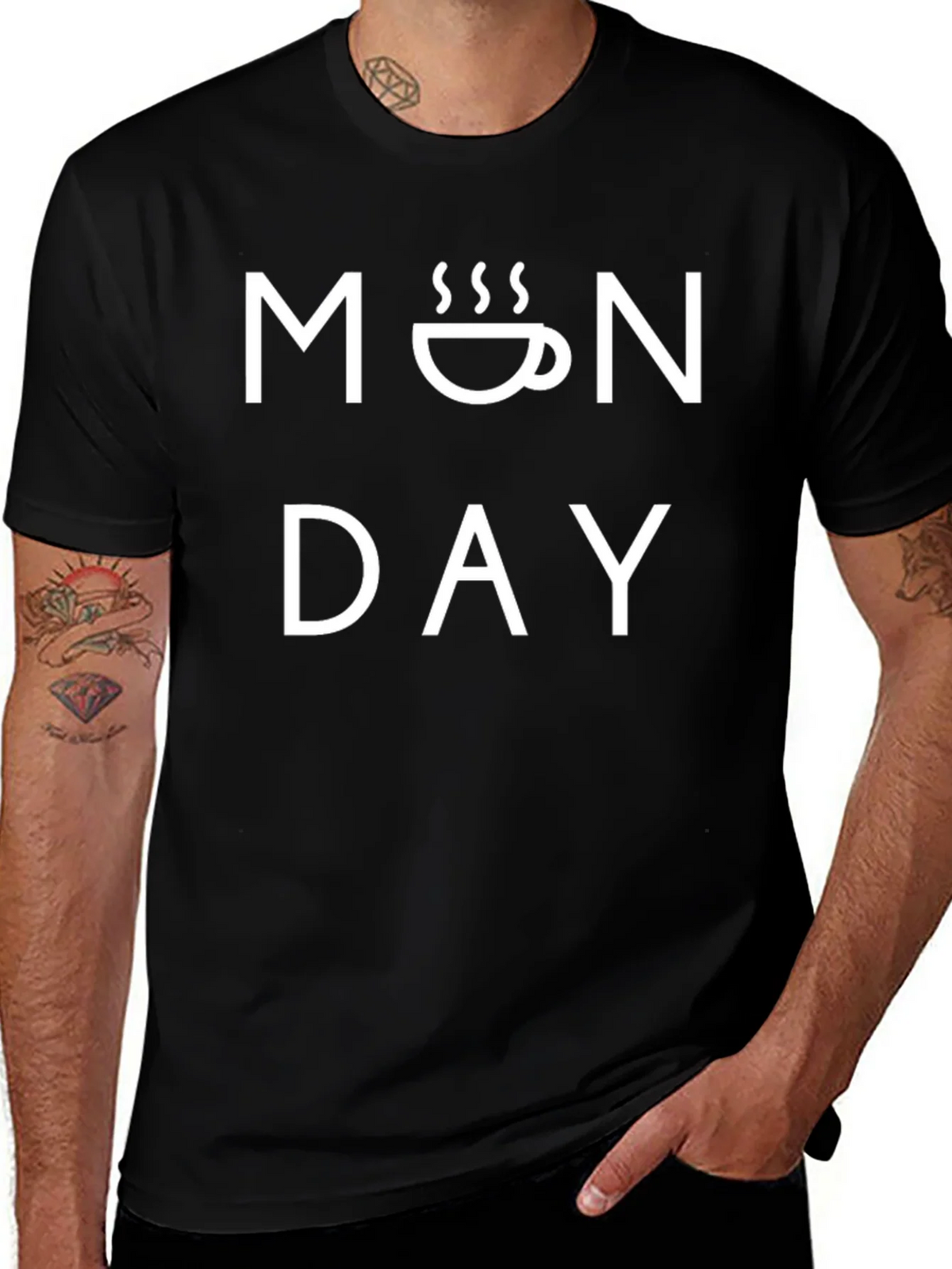 Monday Coffee T-Shirt - Mens Black Graphic Tee product image 1