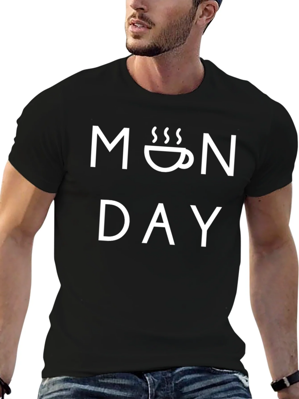 Monday Coffee T-Shirt - Mens Black Graphic Tee product image 9