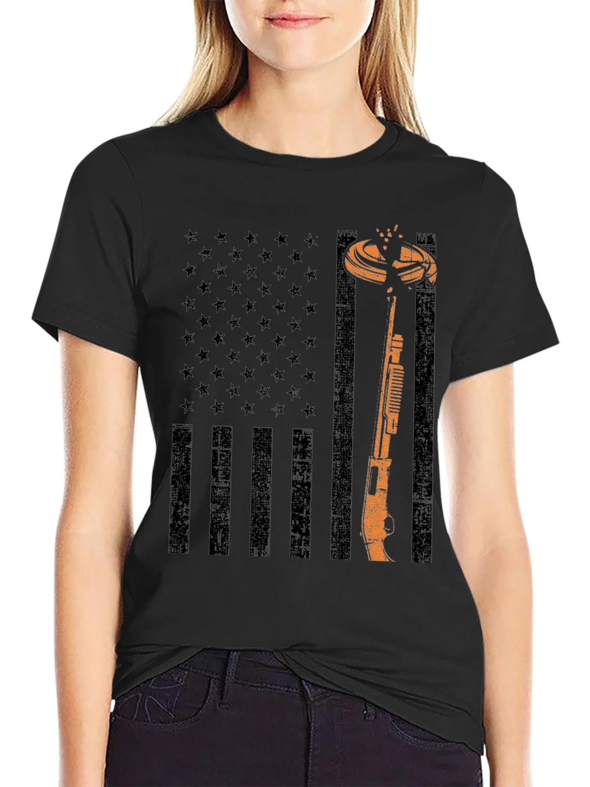 American Flag Clay Shooting T-Shirt product image 5