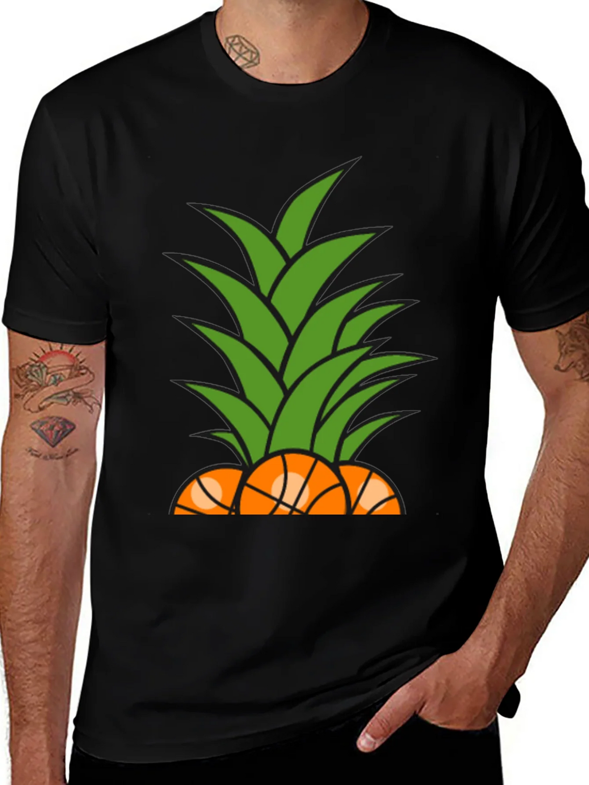 Pineapple Basketball Graphic T-Shirt product image 1