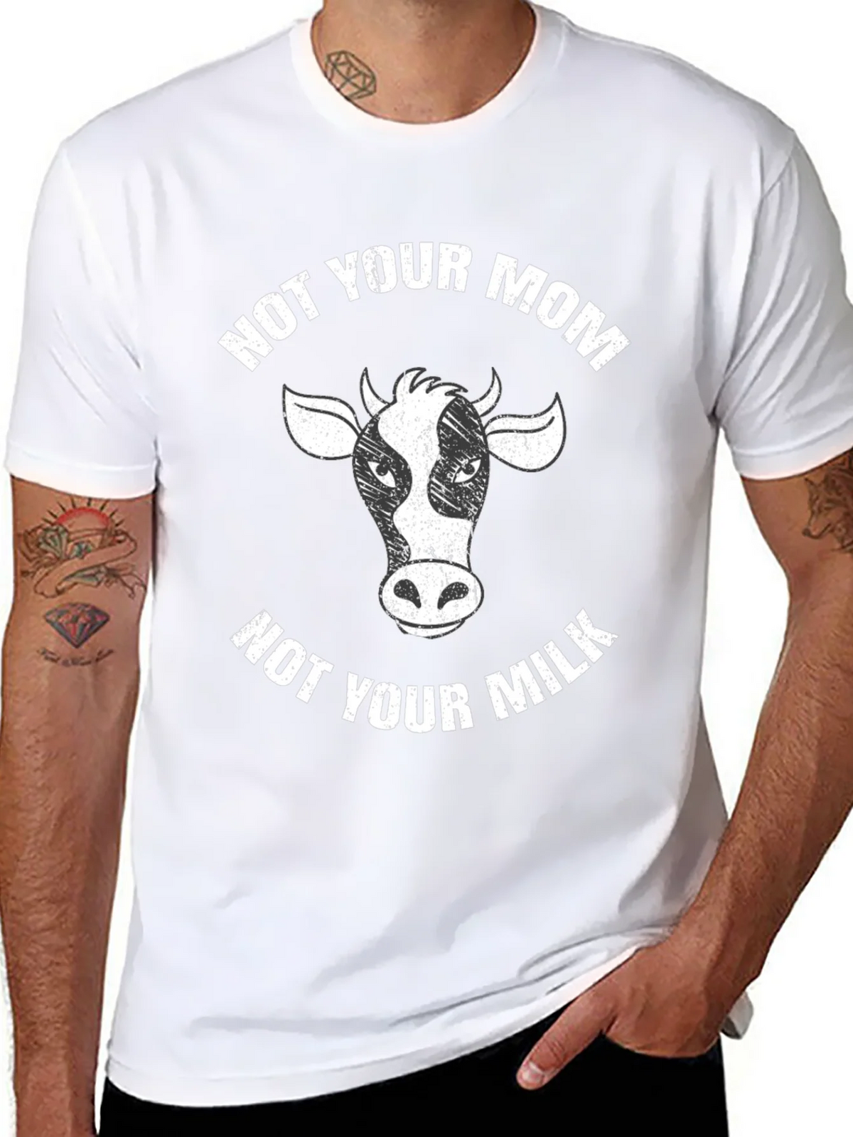 Not Your Mom Milk Black T-Shirt Vegan product image 10