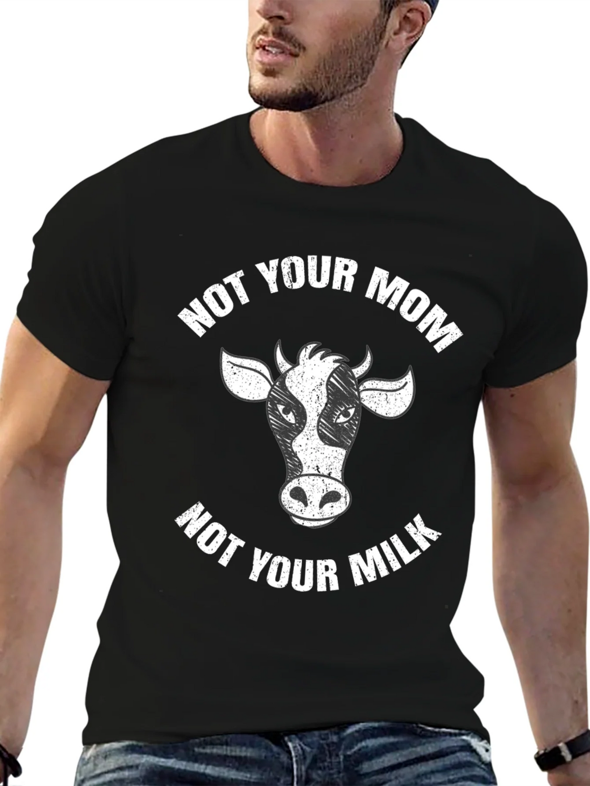 Not Your Mom Milk Black T-Shirt Vegan product image 9