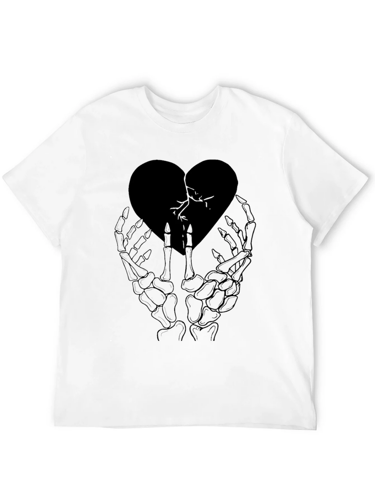 Broken Heart Skeleton Hand Graphic Tee product image 3
