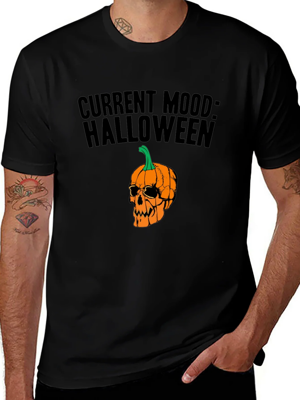 Halloween Mood Graphic Tee - Black Unisex T-Shirt product image 1