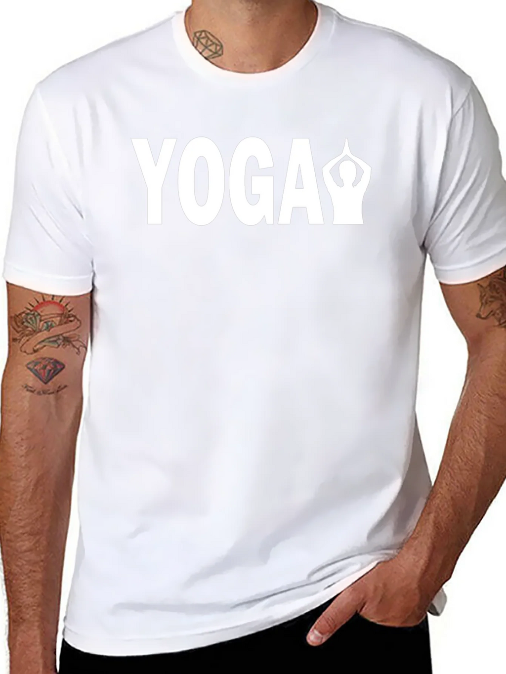 Yoga Pose Graphic Tee - Black Cotton Blend product image 10