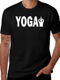 Yoga Pose Graphic Tee - Black Cotton Blend product image 1