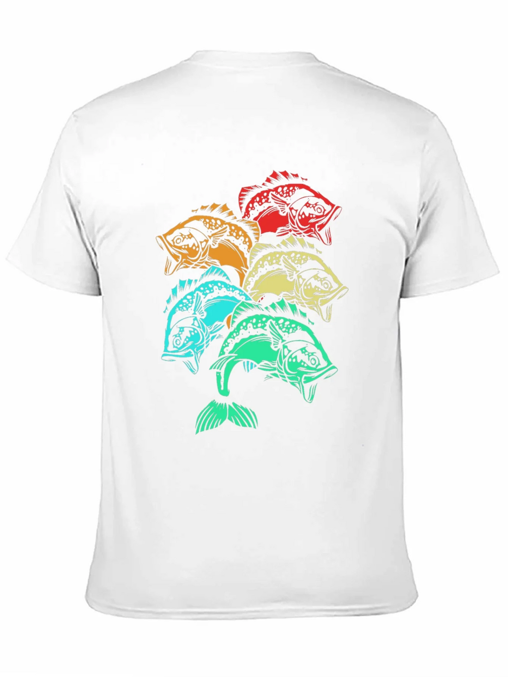 Colorful Fish Graphic Tee - Black Cotton T-Shirt product image 2