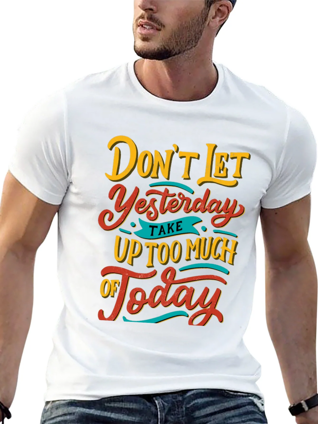Inspirational Graphic Tee - Dont Let Yesterday T-Shirt product image 4