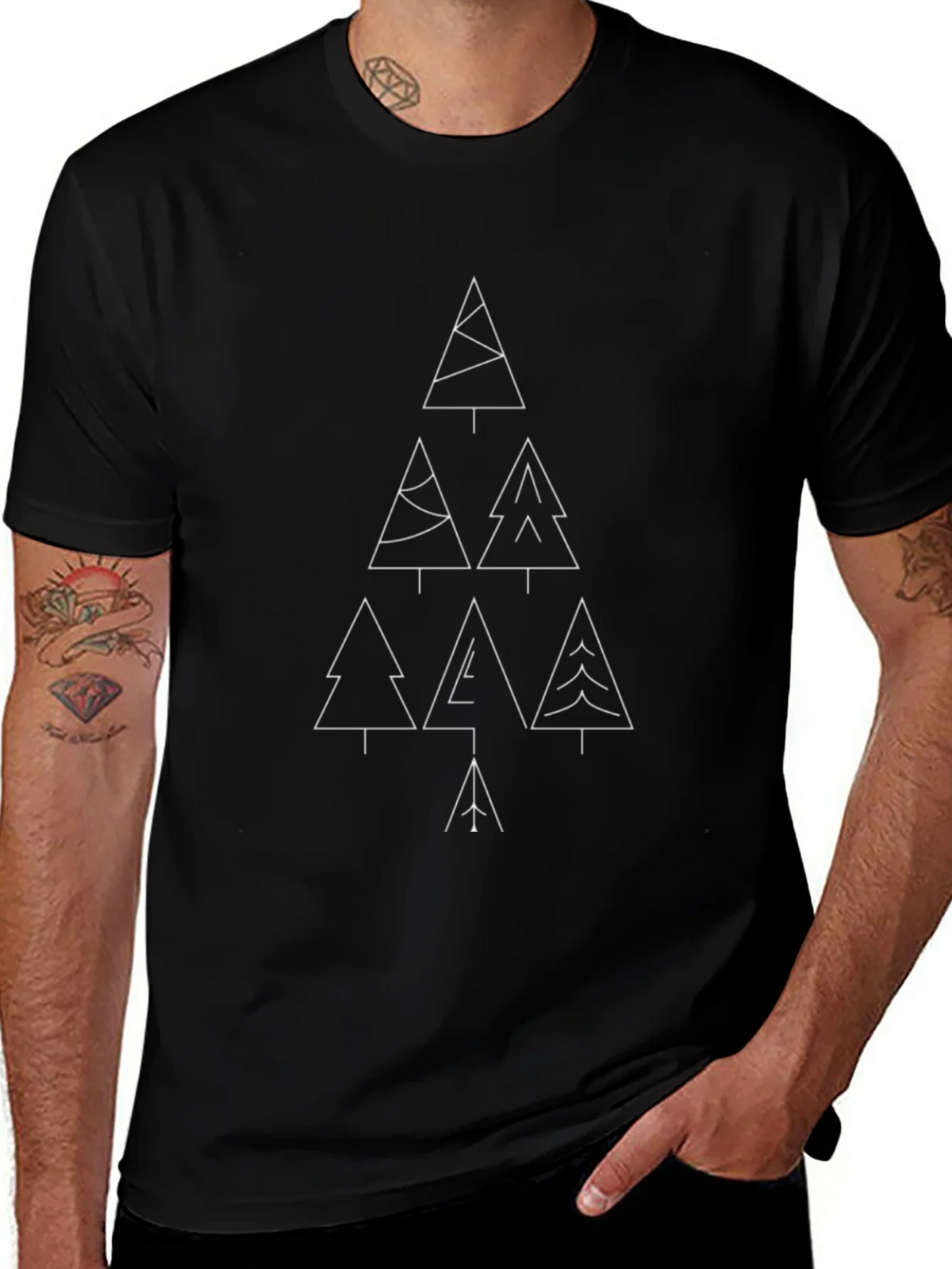 Geometric Christmas Tree Graphic Tee product image 1