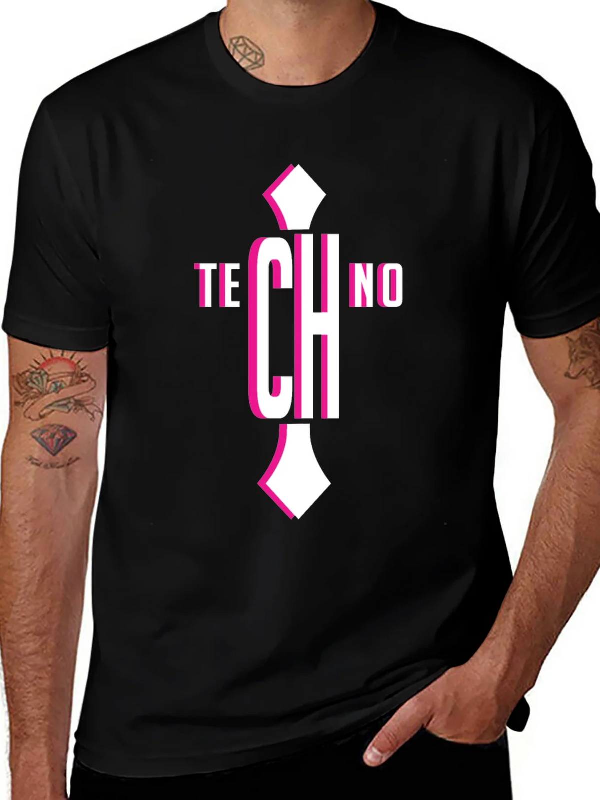 Techno Graphic Tee - Mens Short Sleeve Crew Neck Black product image 1