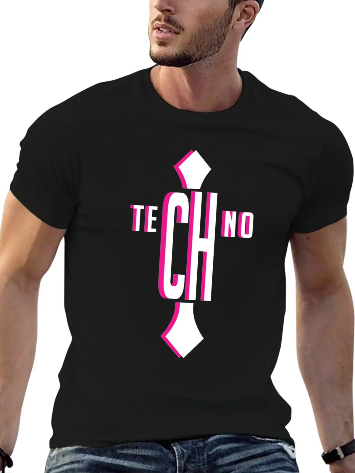 Techno Graphic Tee - Mens Short Sleeve Crew Neck Black product image 9