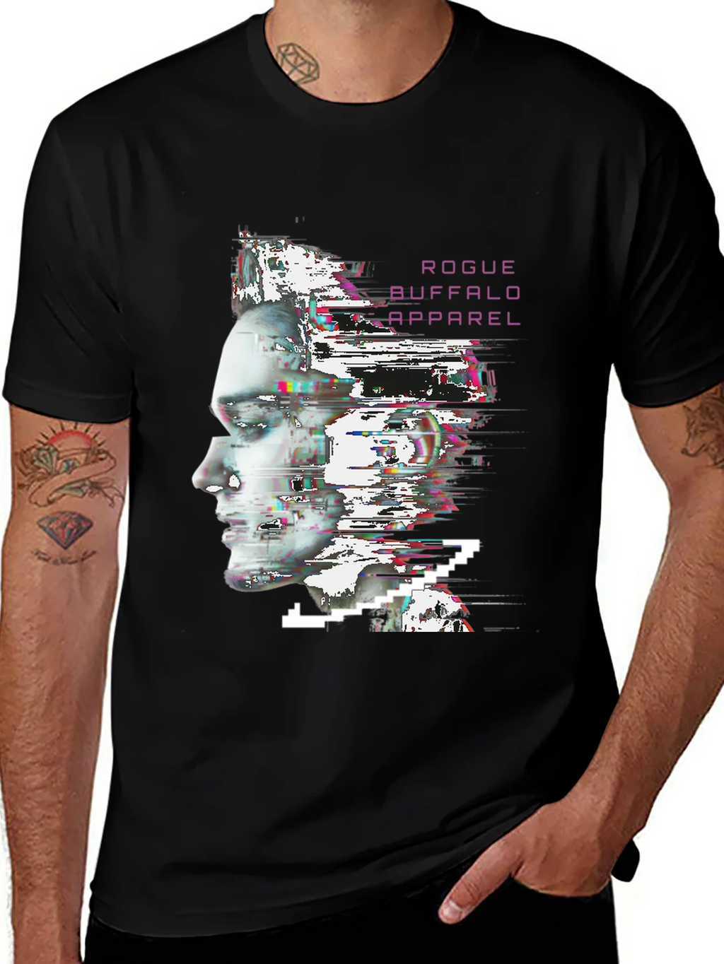 Rogue Buffalo Apparel Glitch Portrait T-Shirt product image 1