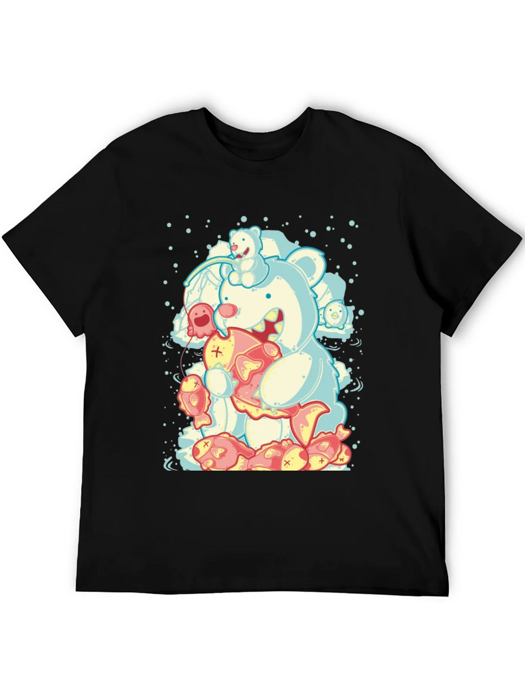 Bear Eating Fish Graphic T-Shirt product image 8