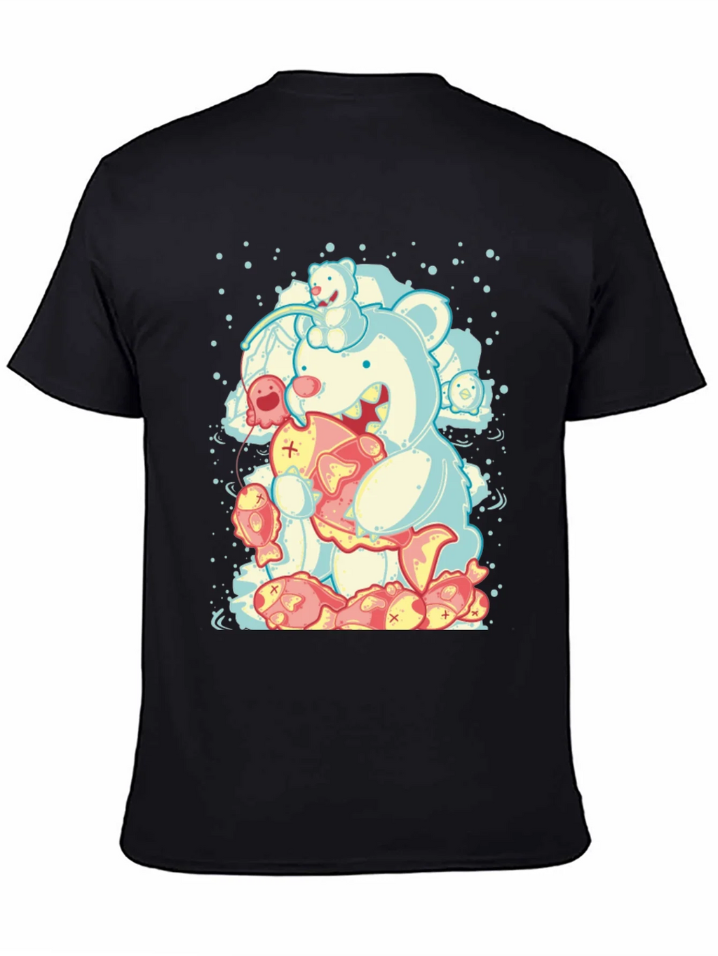 Bear Eating Fish Graphic T-Shirt product image 7