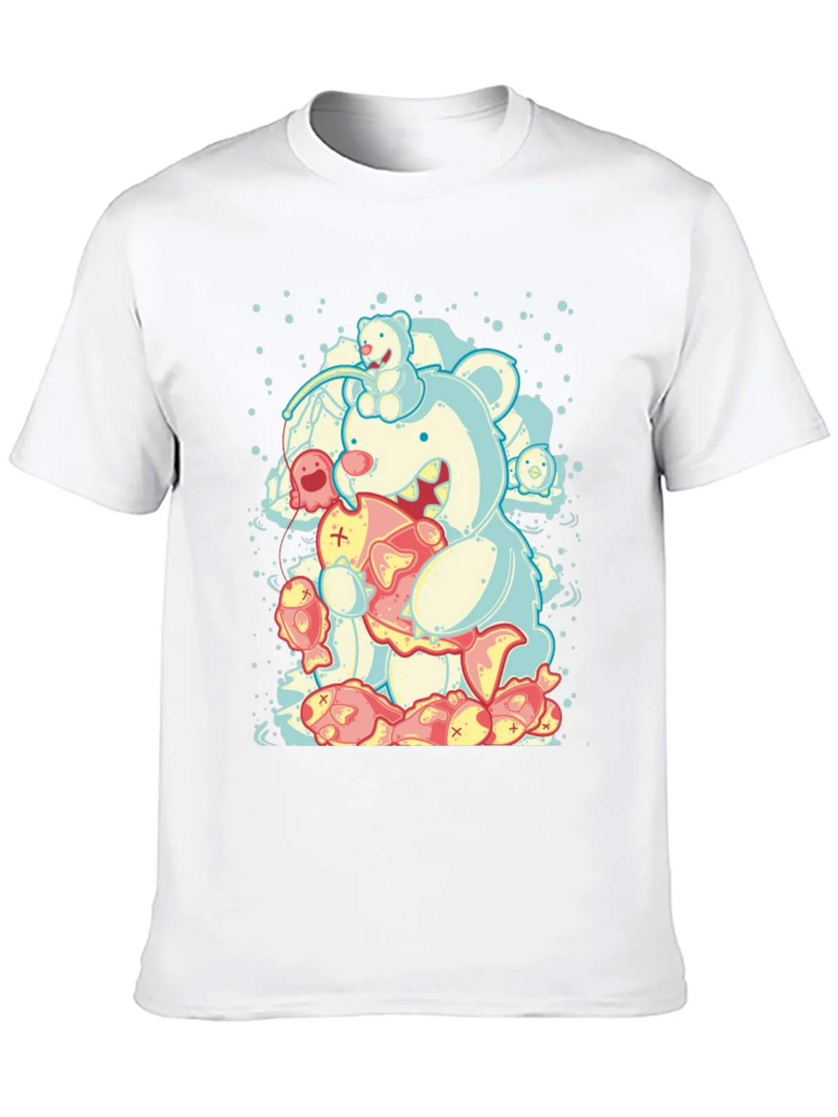 Bear Eating Fish Graphic T-Shirt product image 12
