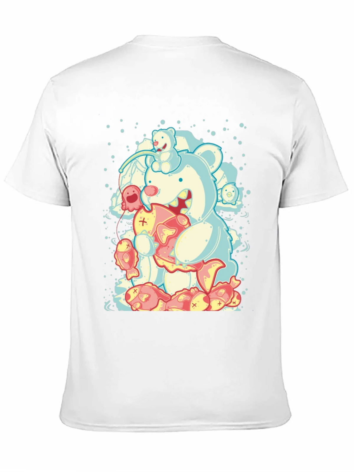 Bear Eating Fish Graphic T-Shirt product image 2