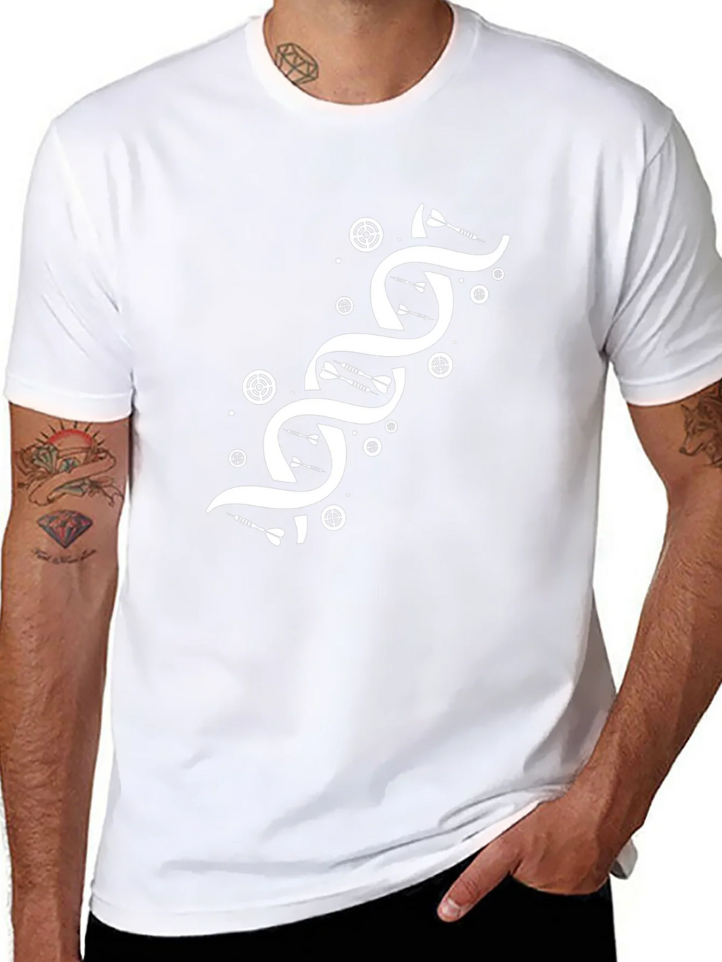 Darts DNA Graphic T-Shirt - Black Cotton Tee product image 10