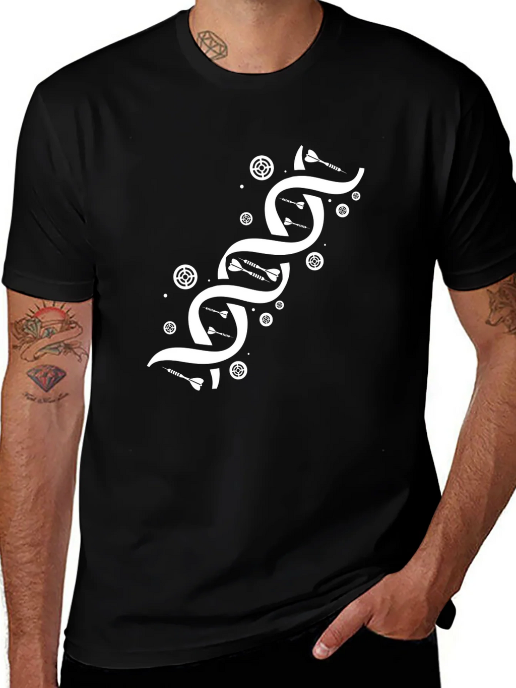 Darts DNA Graphic T-Shirt - Black Cotton Tee product image 1