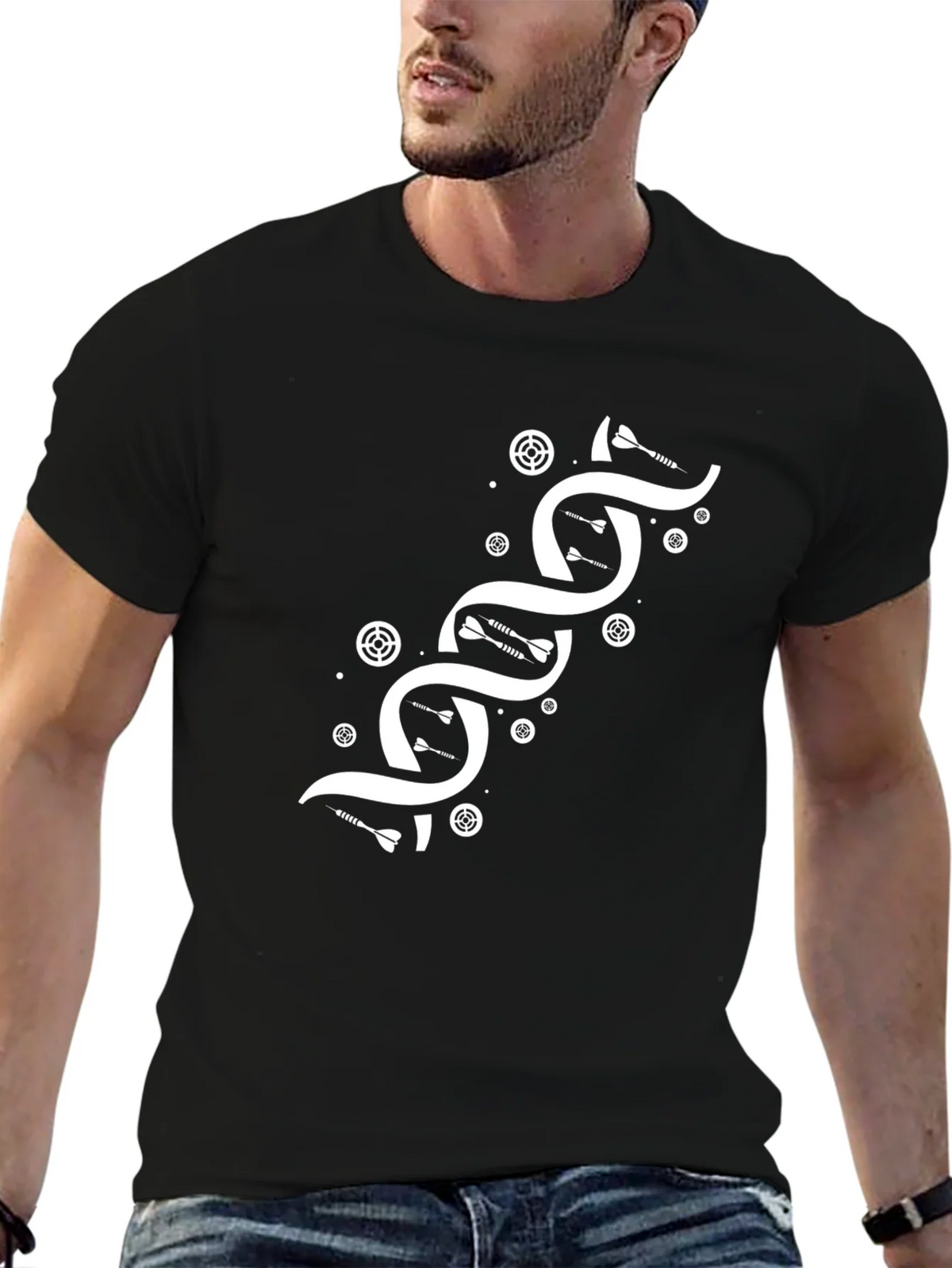 Darts DNA Graphic T-Shirt - Black Cotton Tee product image 9