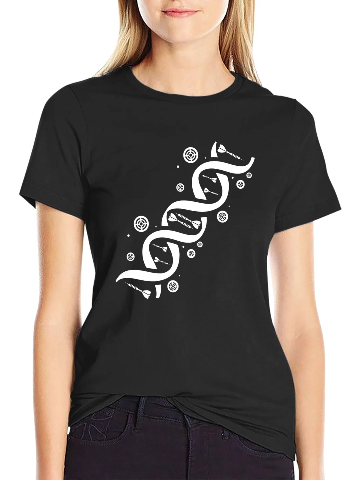 Darts DNA Graphic T-Shirt - Black Cotton Tee product image 5