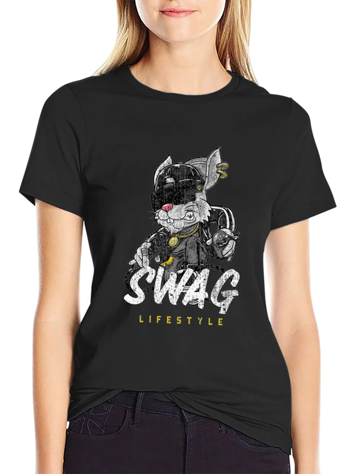 Swag Lifestyle Black Graphic T-Shirt product image 5