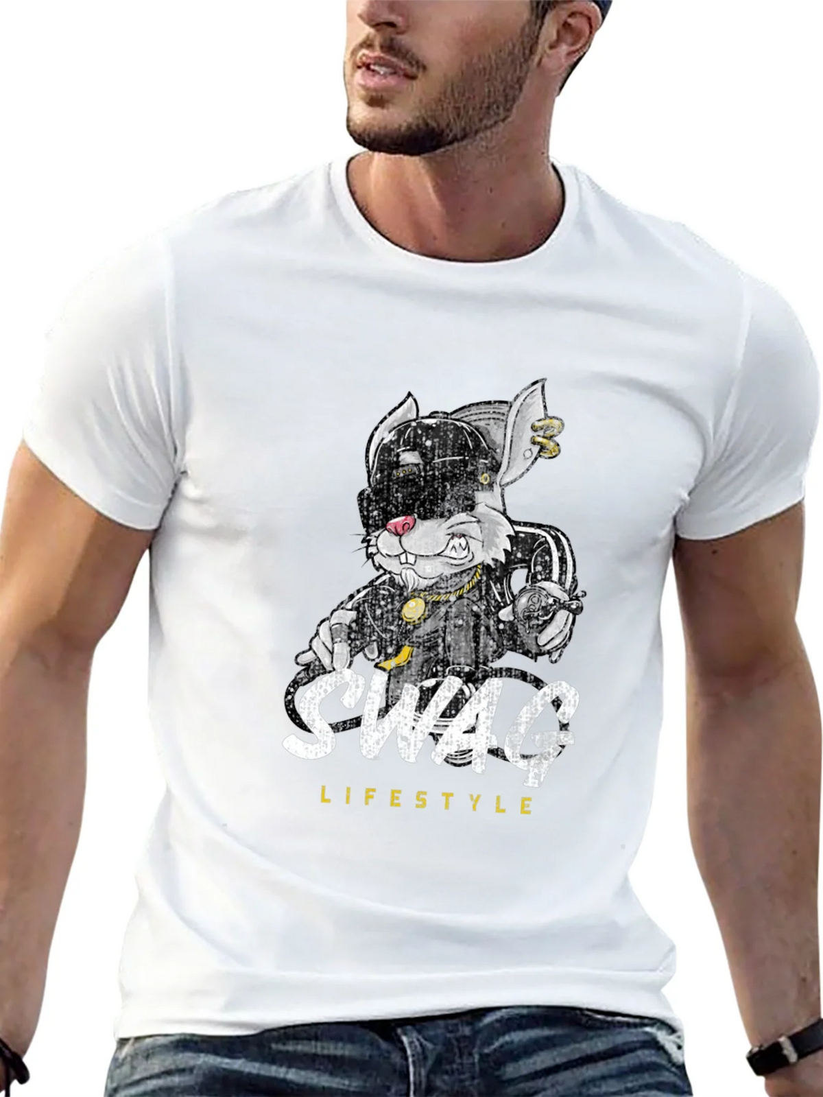 Swag Lifestyle Black Graphic T-Shirt product image 4
