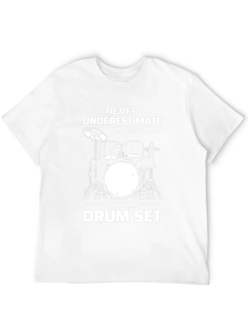 Never Underestimate Old Man Drum Set Black T-Shirt product image 3