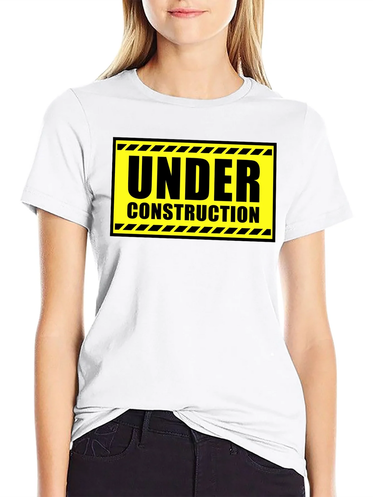 Under Construction Graphic Tee - Black Cotton Crew Neck product image 11