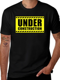 Under Construction Graphic Tee - Black Cotton Crew Neck product image 1