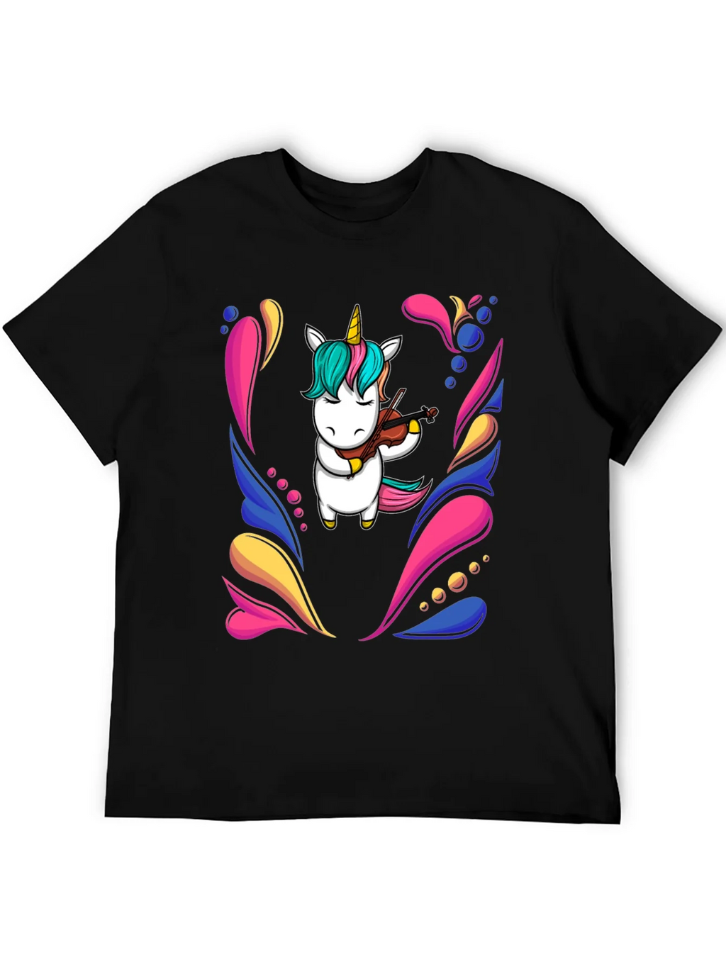 Unicorn Violinist Black T-Shirt product image 8