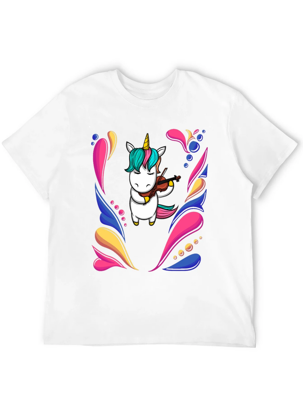 Unicorn Violinist Black T-Shirt product image 3
