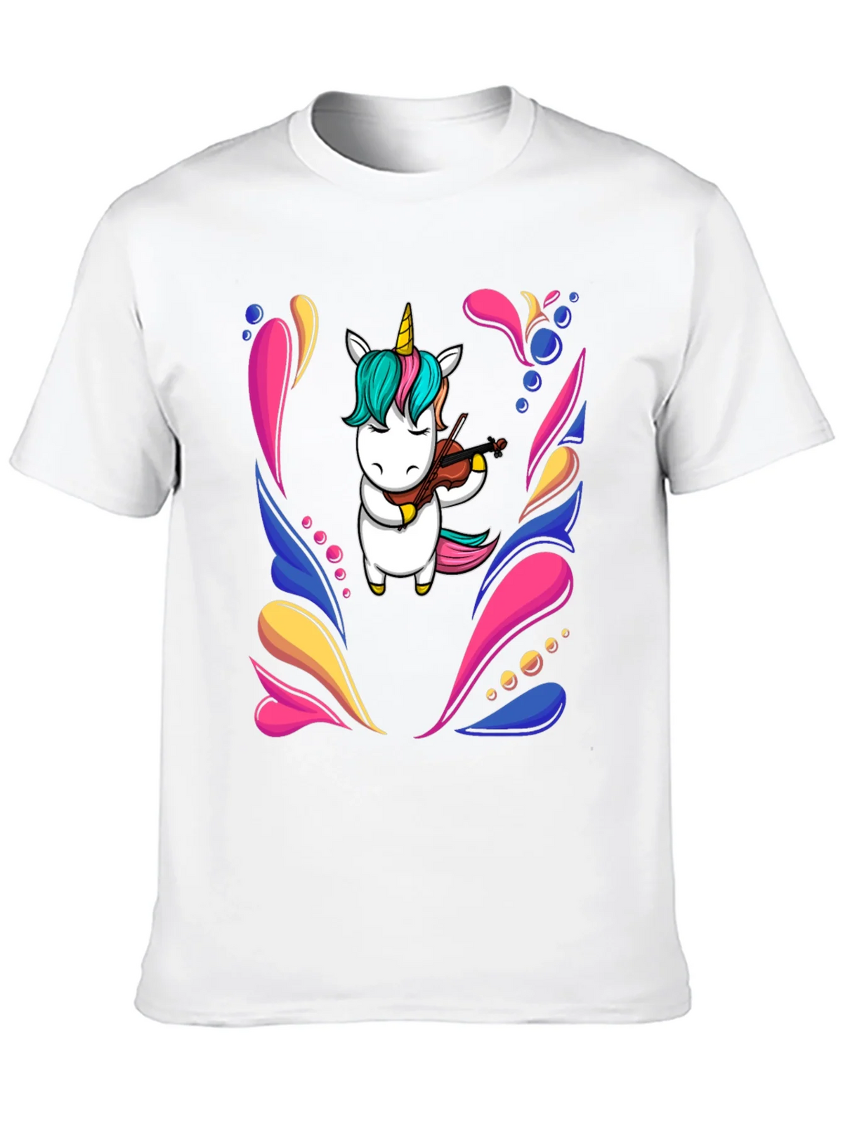 Unicorn Violinist Black T-Shirt product image 12