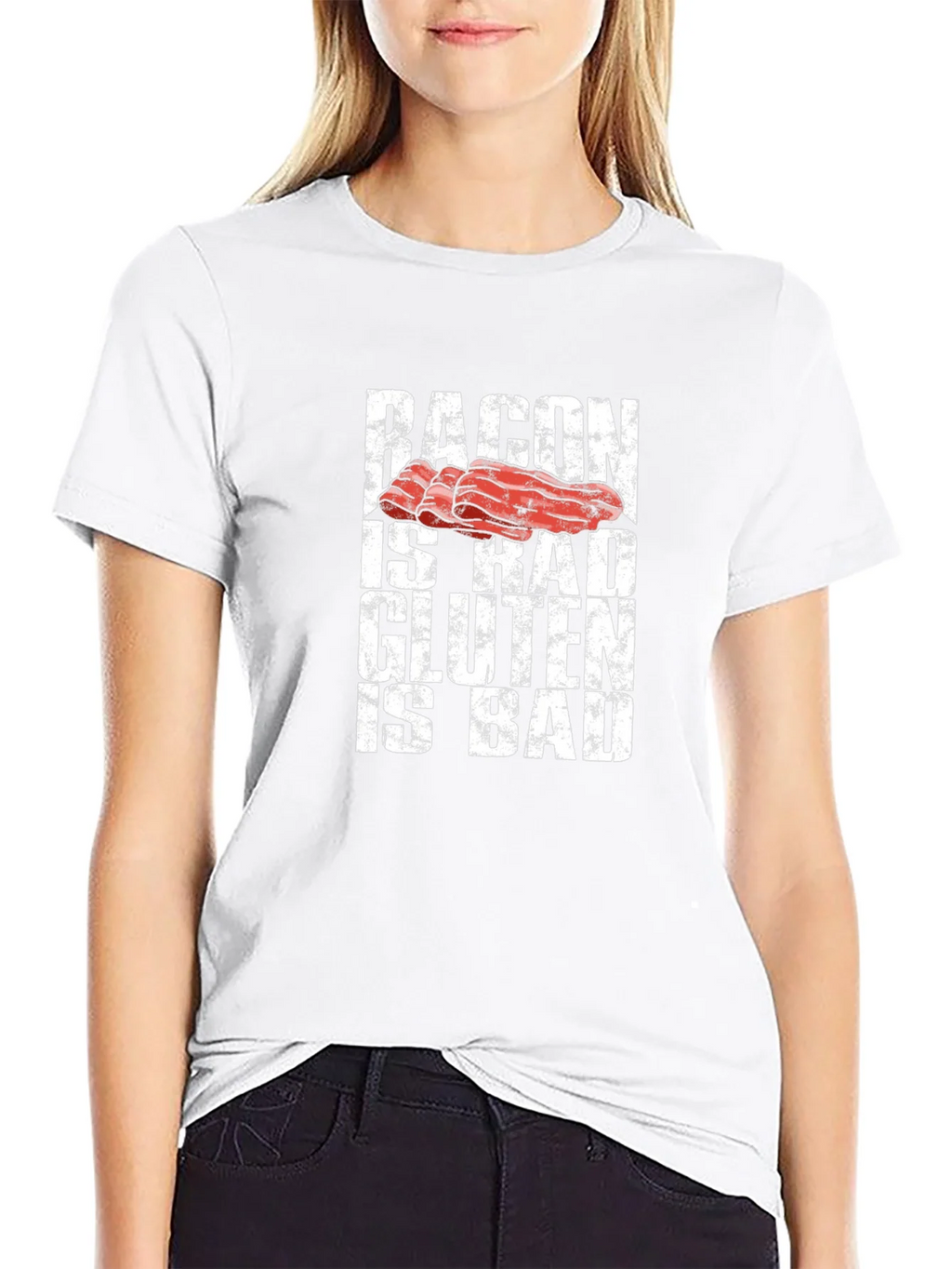 Bacon is Rad Gluten is Bad Graphic Tee product image 11