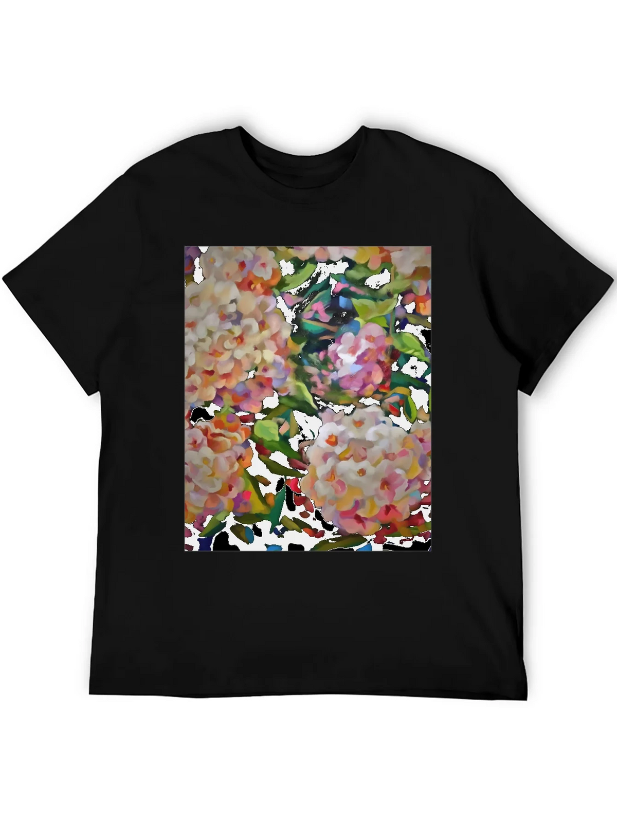 Floral Art Black T-Shirt product image 8