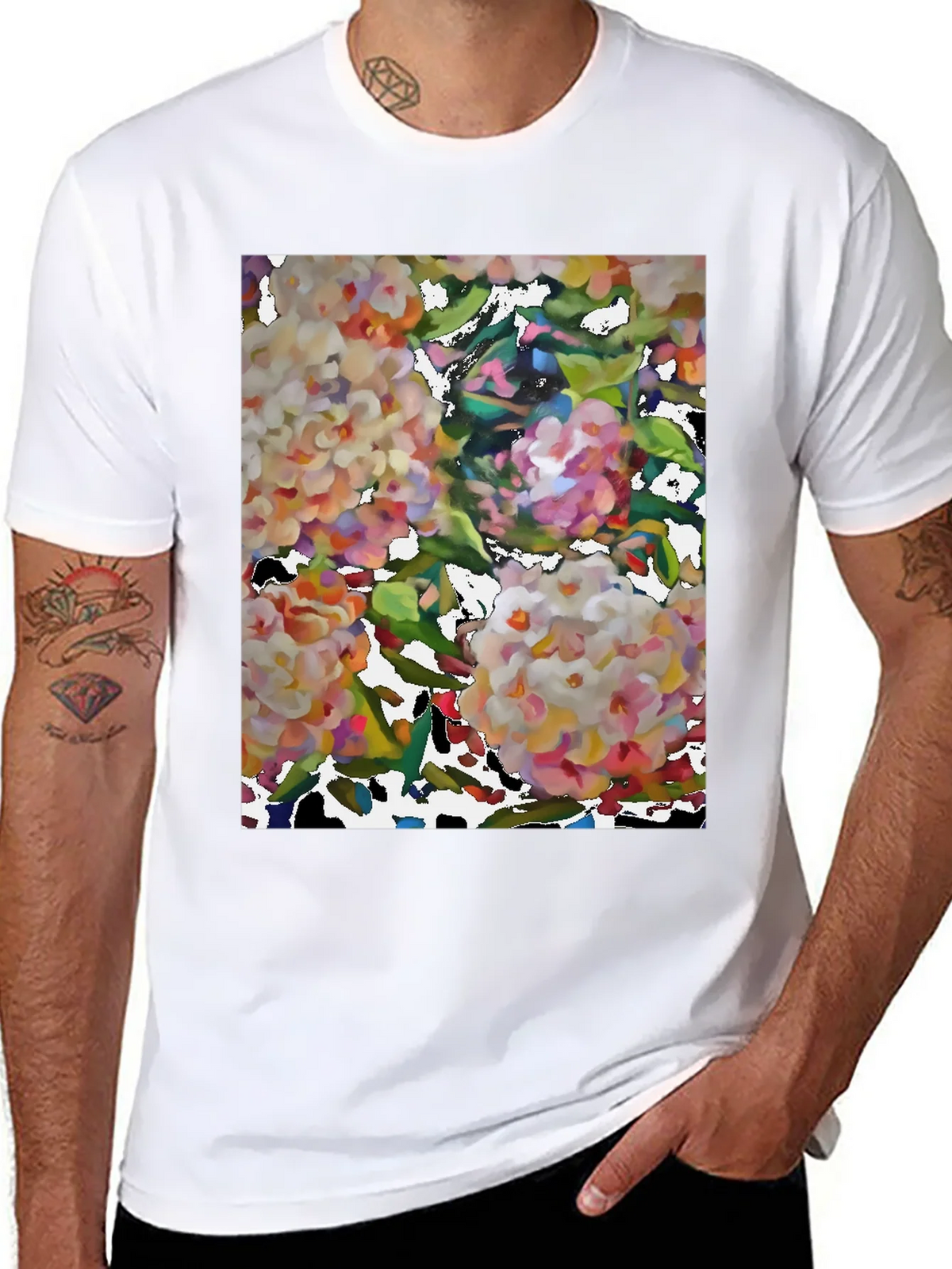 Floral Art Black T-Shirt product image 10