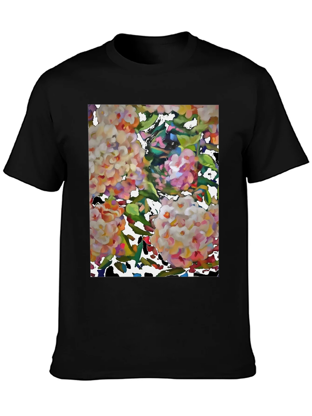 Floral Art Black T-Shirt product image 6