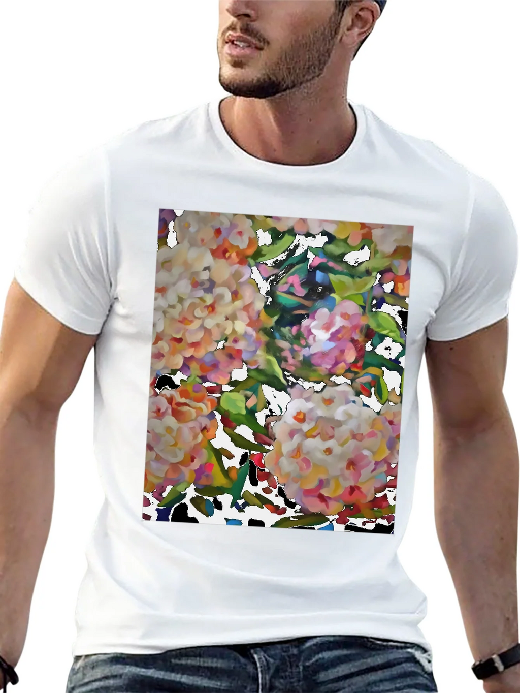 Floral Art Black T-Shirt product image 4