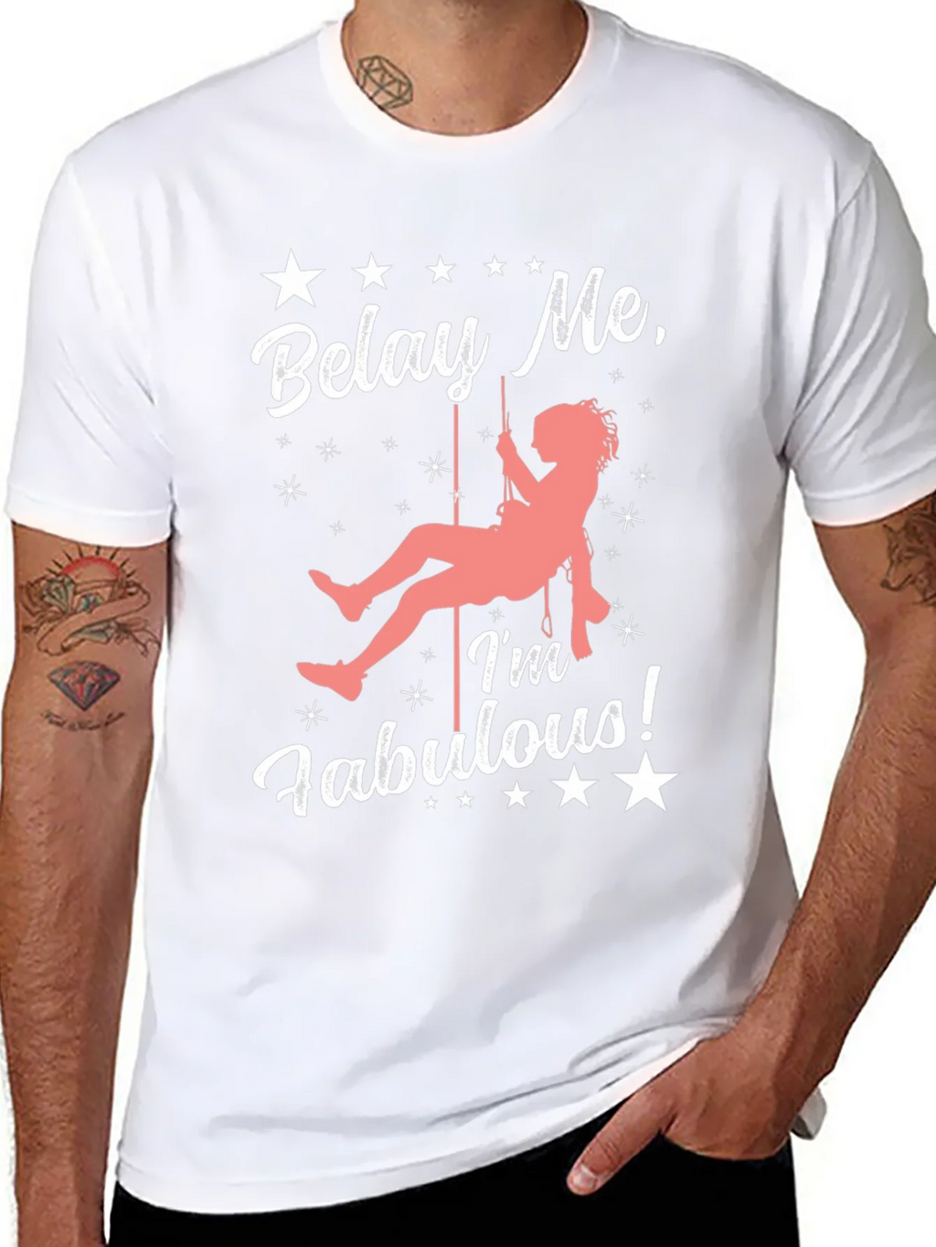 Belay Me Im Fabulous Rock Climbing T-Shirt product image 10