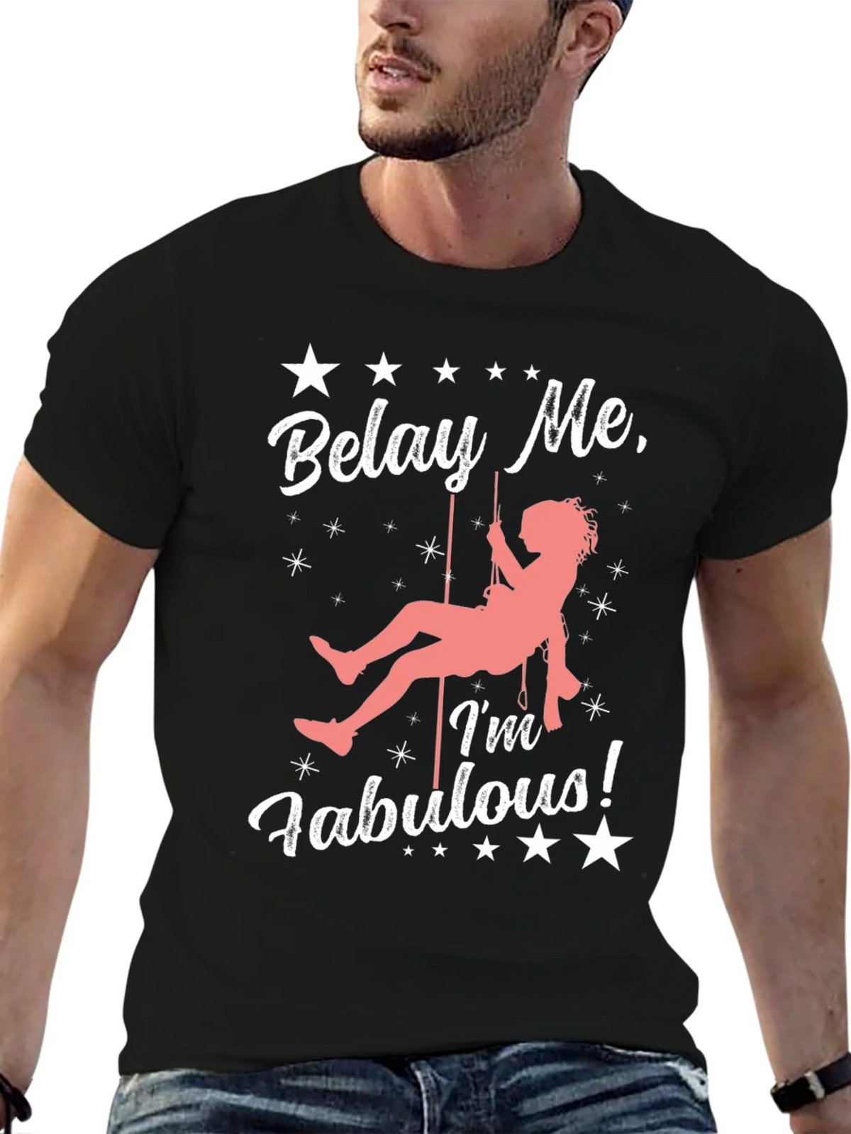 Belay Me Im Fabulous Rock Climbing T-Shirt product image 9