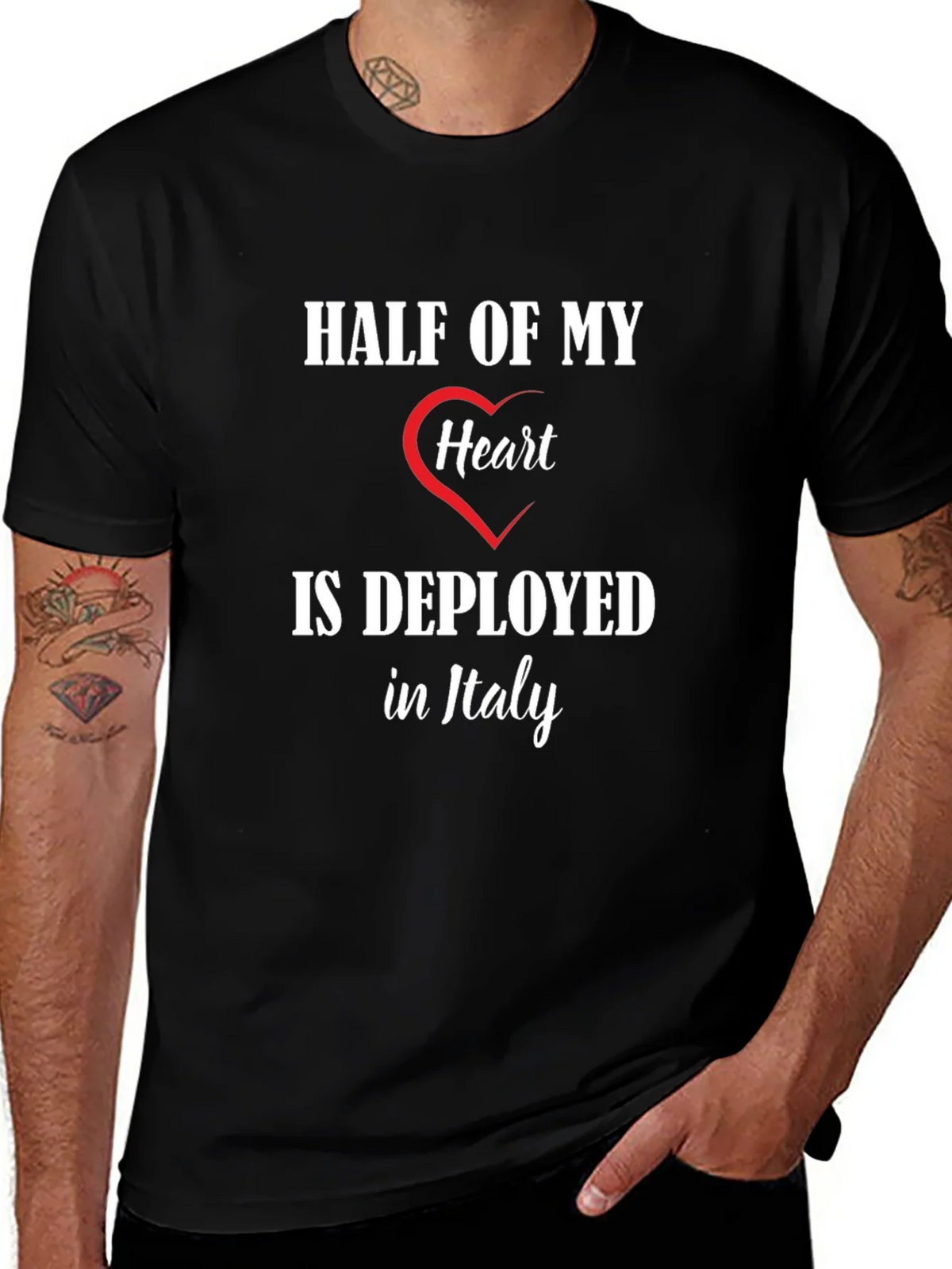 Half of My Heart is Deployed in Italy T-Shirt product image 1