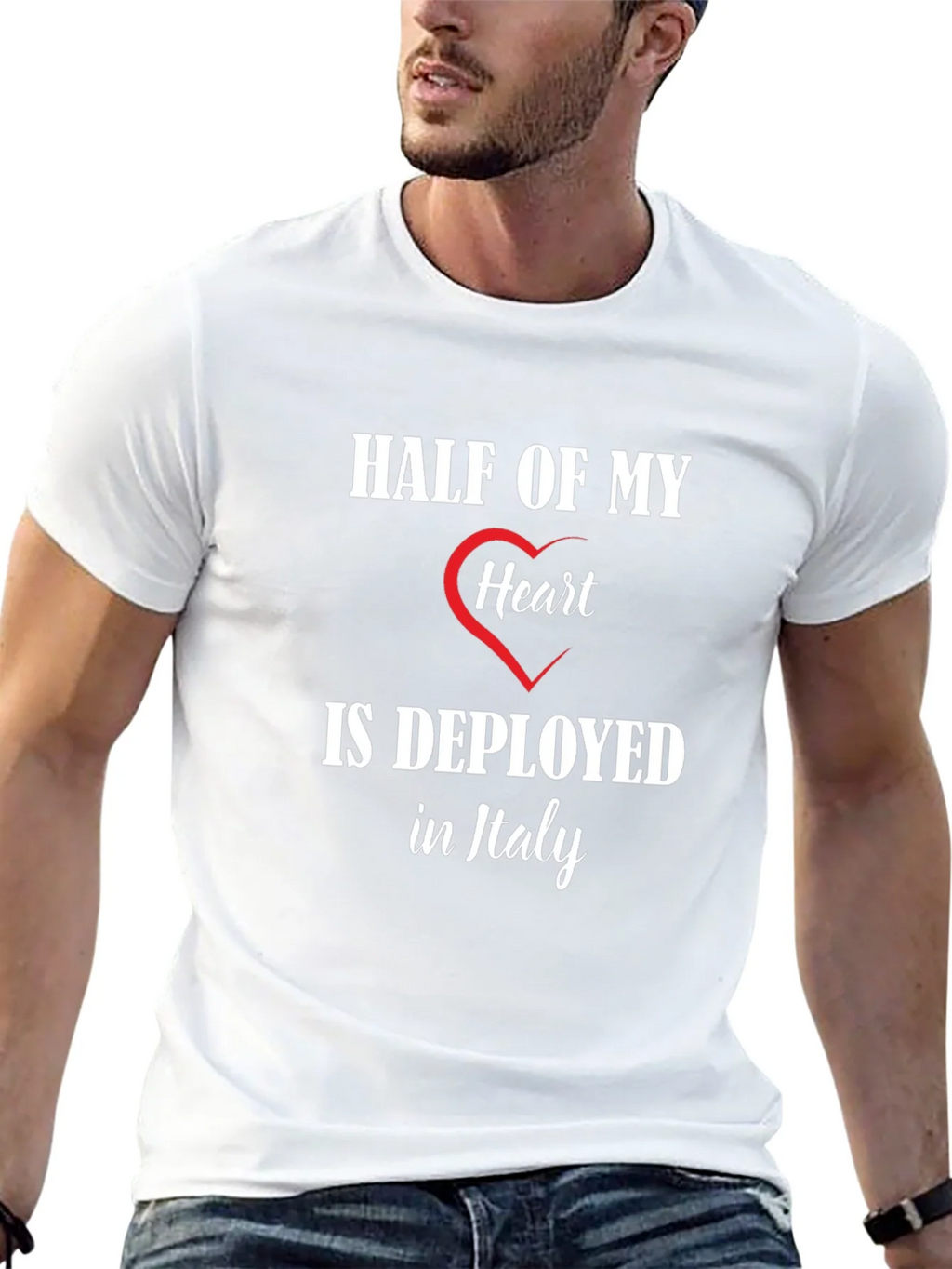 Half of My Heart is Deployed in Italy T-Shirt product image 4