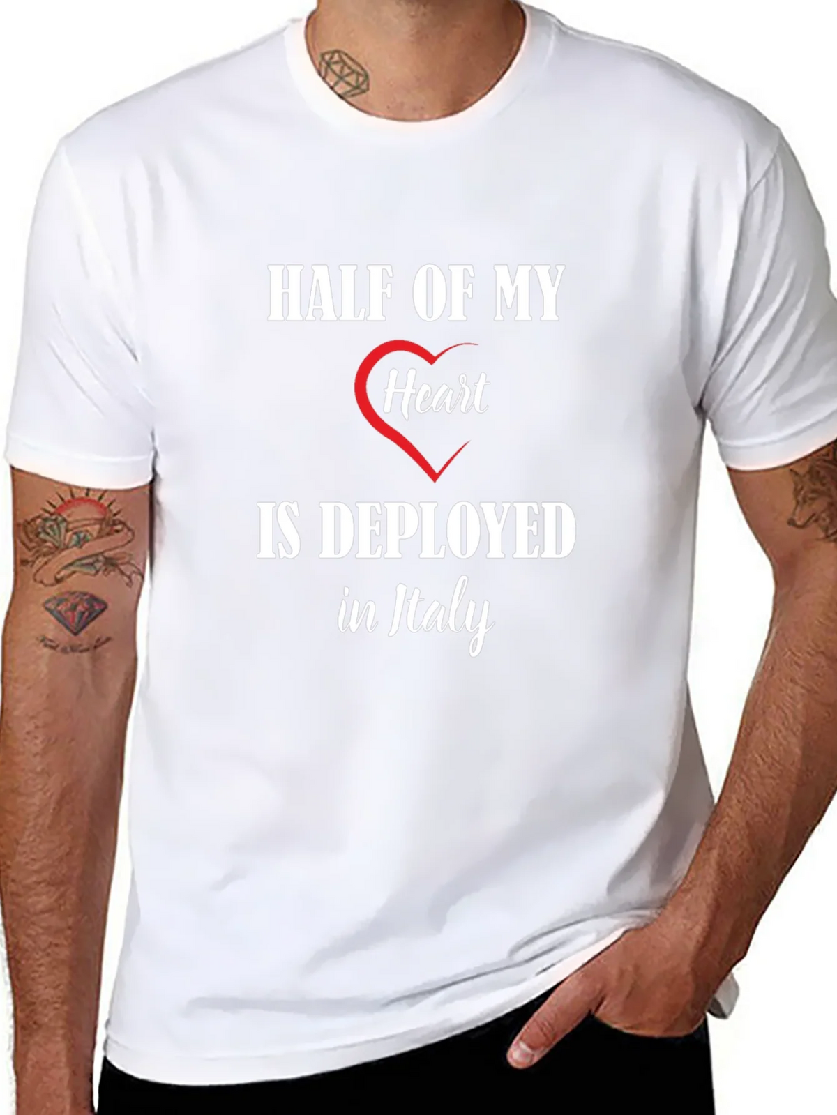 Half of My Heart is Deployed in Italy T-Shirt product image 10