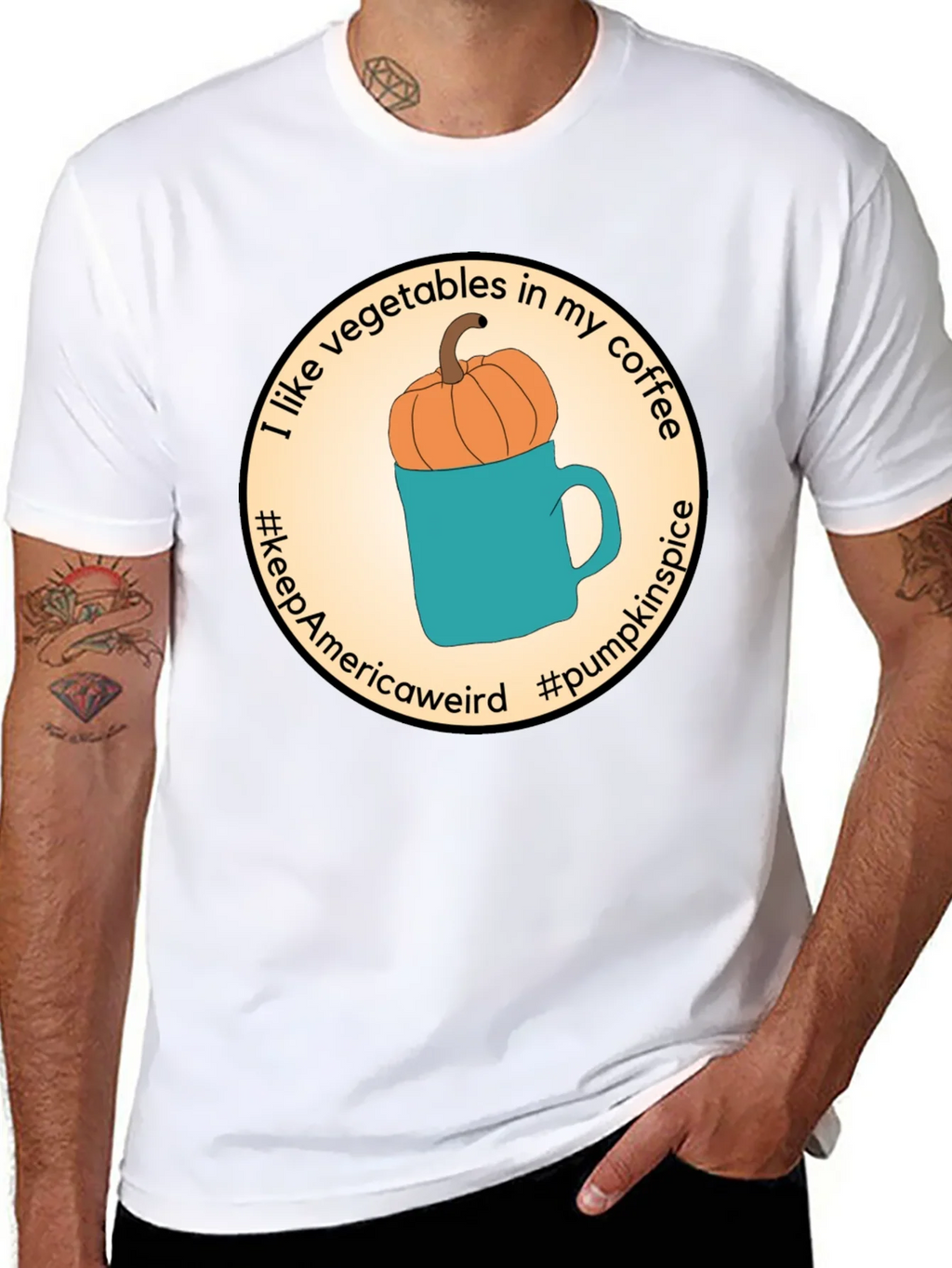 Vegetable Coffee T-Shirt Pumpkin Spice Tee