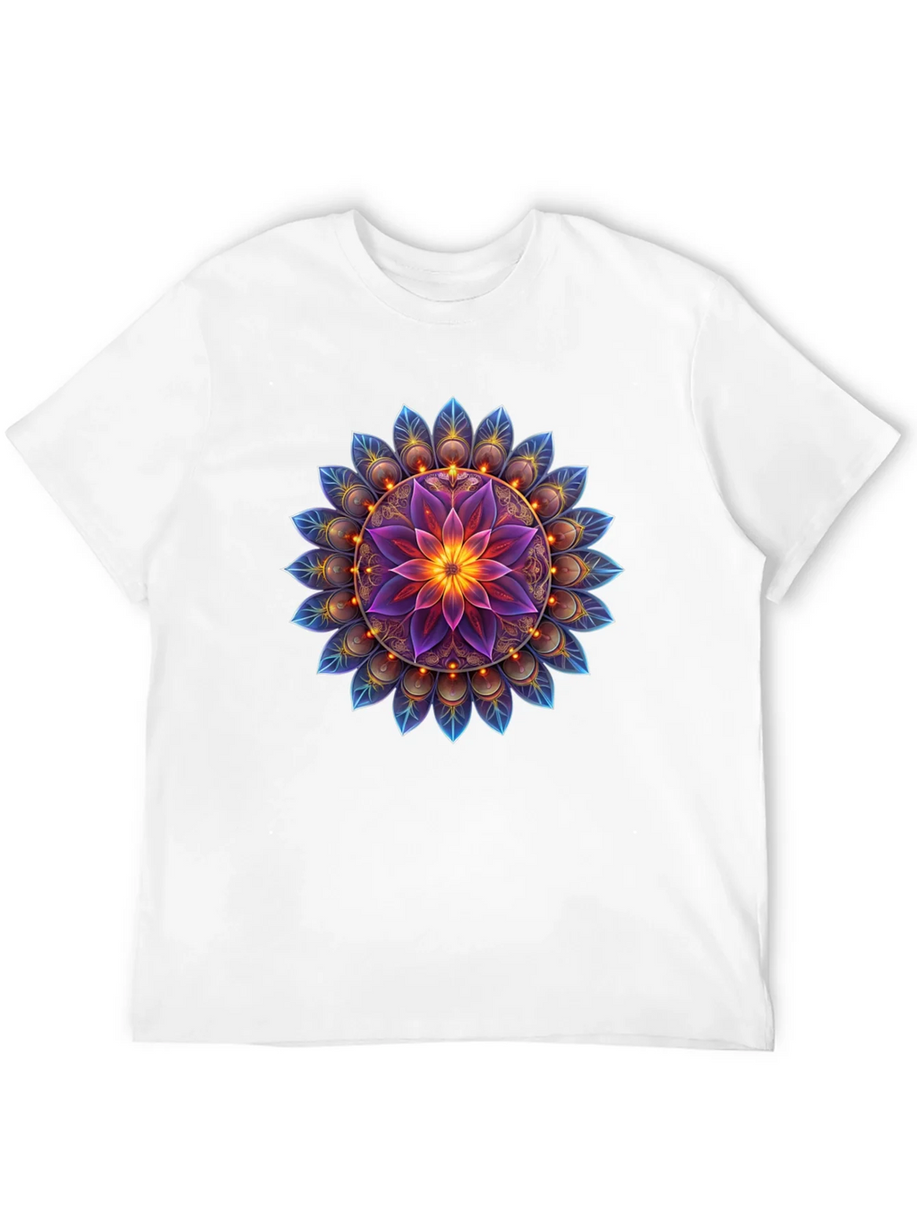 Floral Mandala Graphic Tee - Black Cotton Blend product image 3