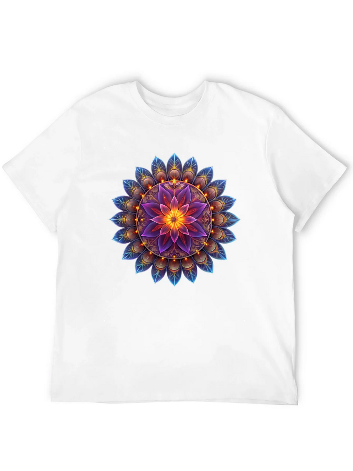 Floral Mandala Graphic Tee - Black Cotton Blend product image 3