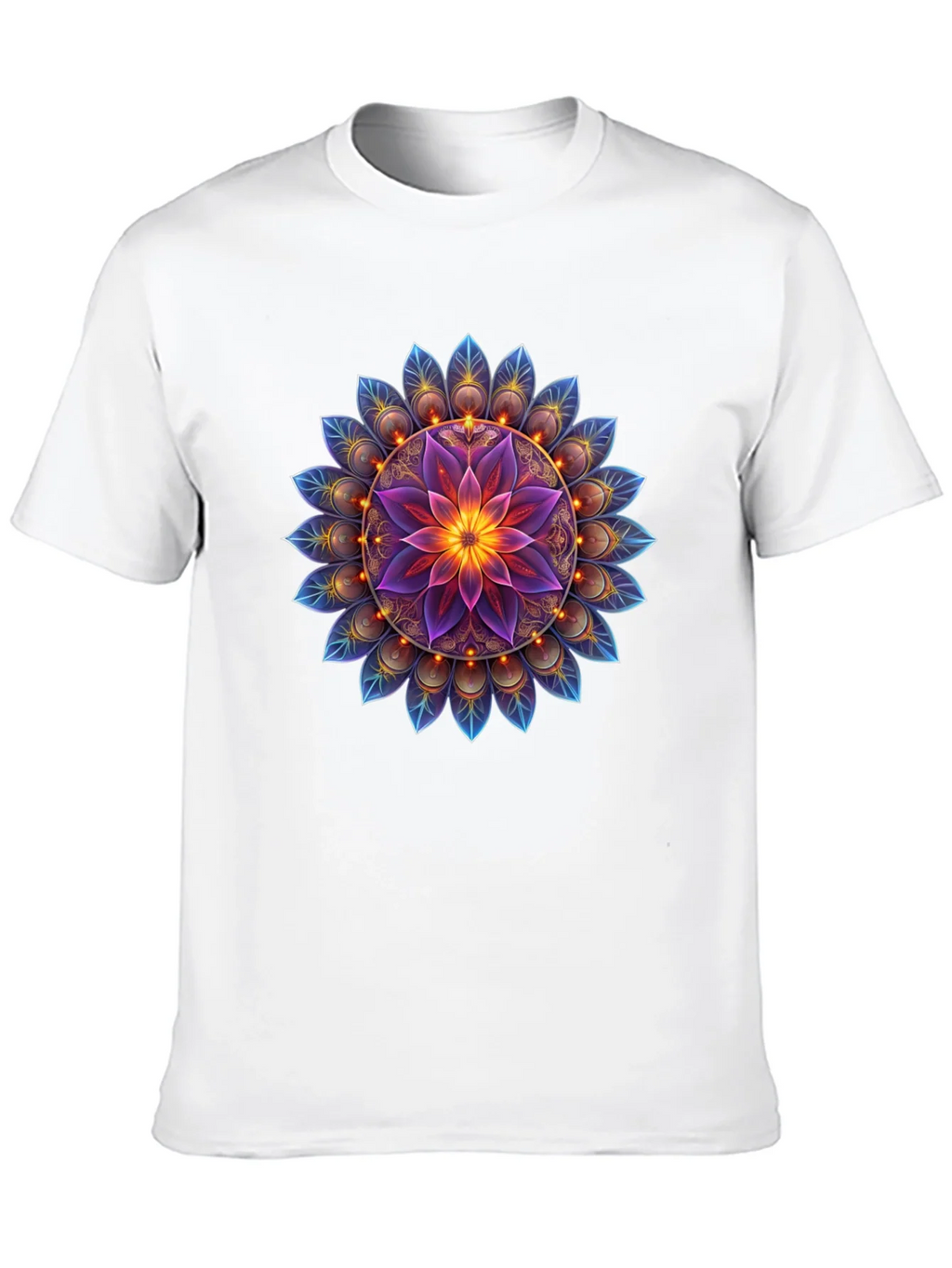 Floral Mandala Graphic Tee - Black Cotton Blend product image 12