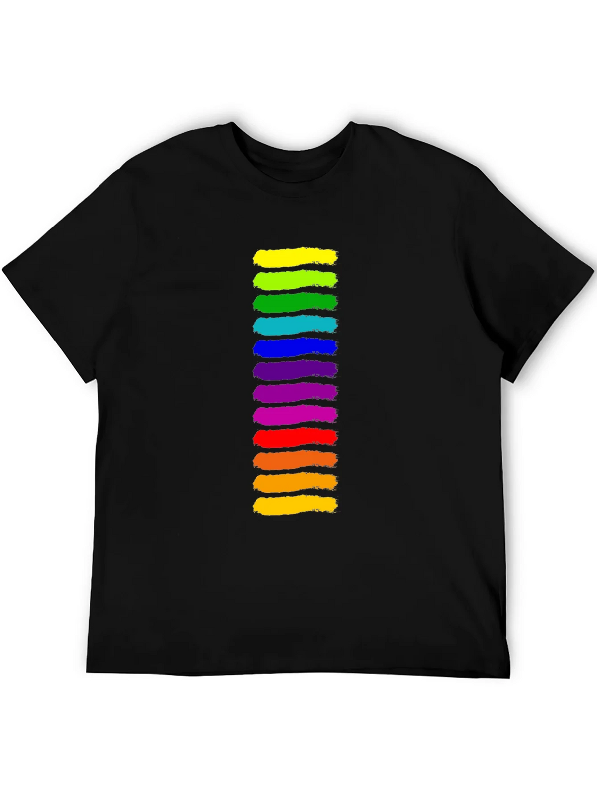 Rainbow Stripe Graphic Black T-Shirt product image 8