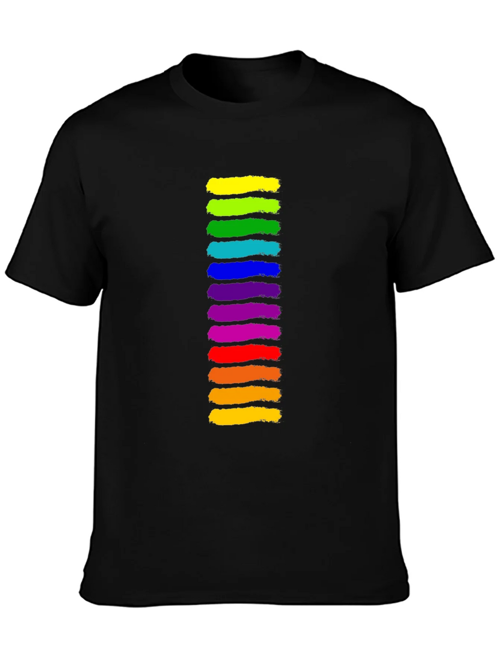 Rainbow Stripe Graphic Black T-Shirt product image 6